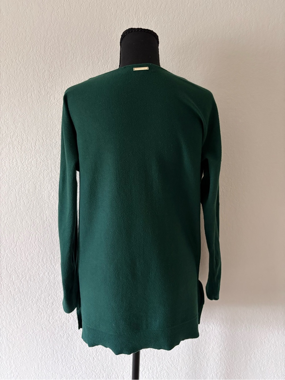 Michael Kors Dark Green Crewneck Knit Top Sz S - Picture 3 of 7